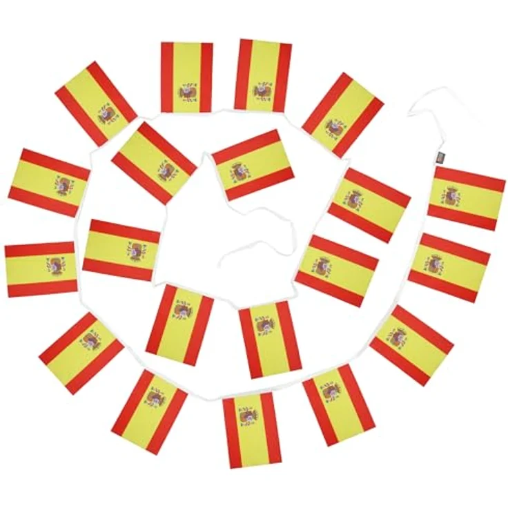 AZ FLAG - Fahnenkette Spanien 6 Meter Mit 20 Flaggen - 21x14 cm - Spanische Girlande Flaggenkette 14 x 21 Cm – Bild 7