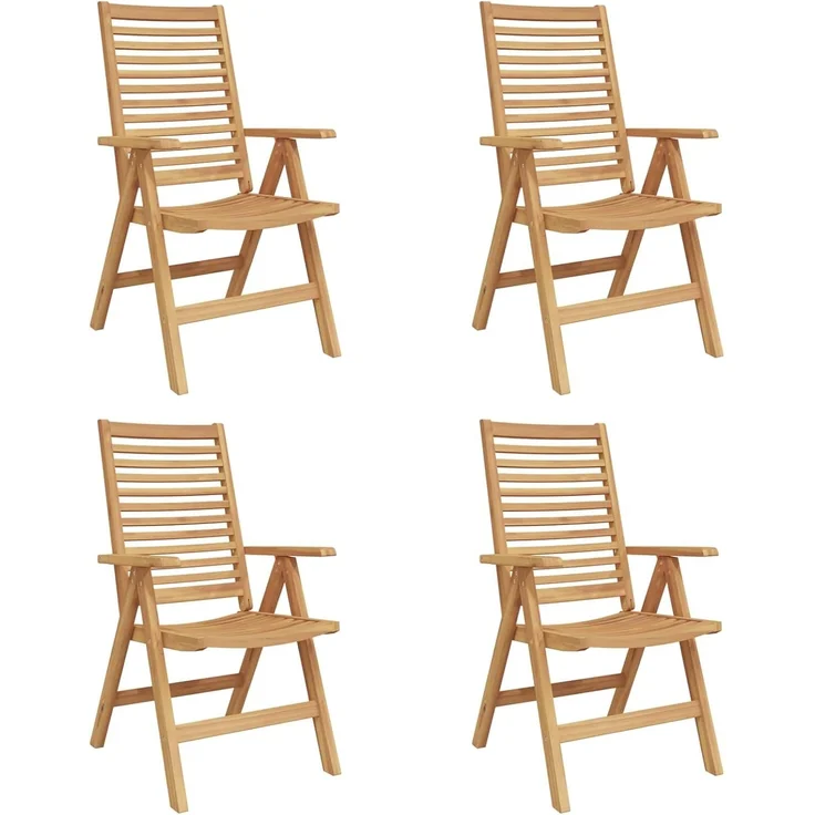 vidaXL Stuhl 4 pcs Braun 64,5 x 52 x 108 cm Massivholz Teak 3376031 – Bild 1