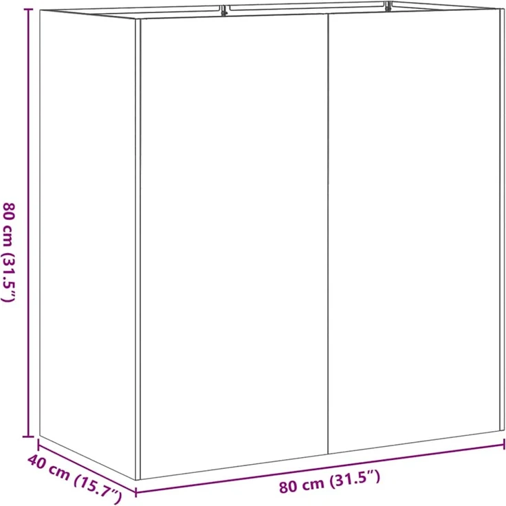 vidaXL Pflanzkübel 80x40x80 cm Verzinkter Stahl 860715 – Bild 9