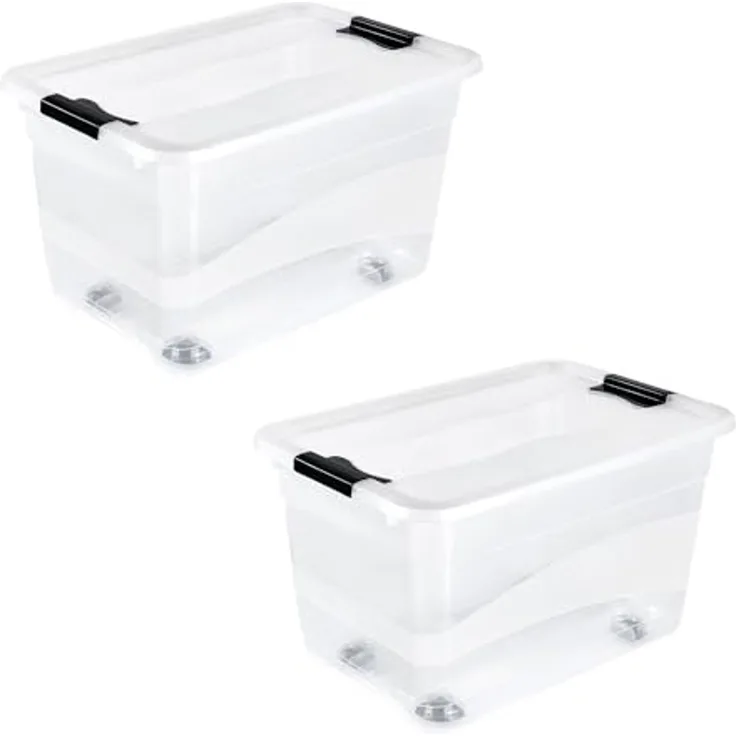 keeeper Organizer konrad (Set, 2 St), Aufbewahrungsbox, 52 L, mit Rollen, Deckel, Schiebeverschluss