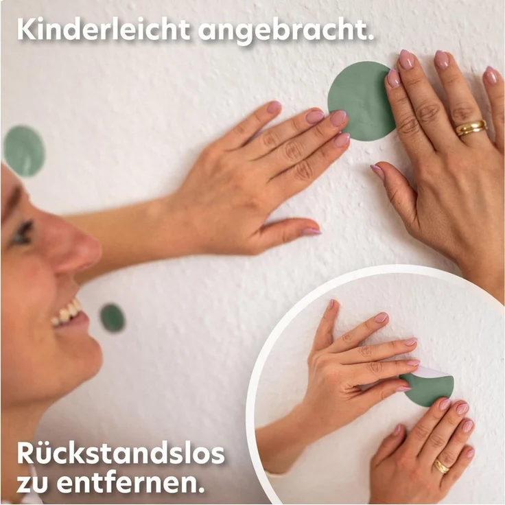 lilimaus Wandsticker Herzen, Sterne & Punkte selbstklebend - Deko fürs Kinderzimmer (132 St), Herzen, Sterne oder Punkte - 36er- & 132er-Set, ablösbar – Bild 4
