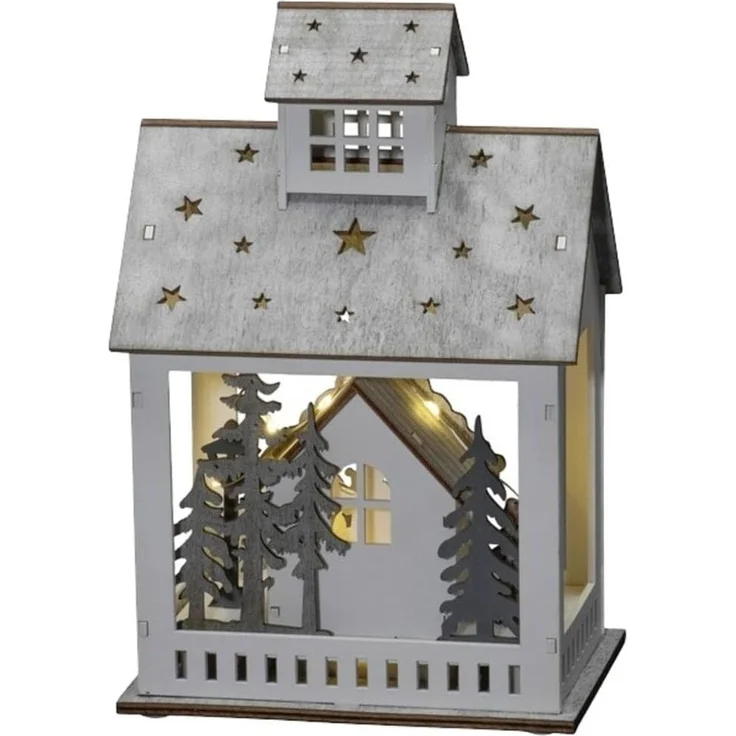 Konstsmide LED Holzsilhouette 'Haus und Markt' warm/weiss – Bild 3