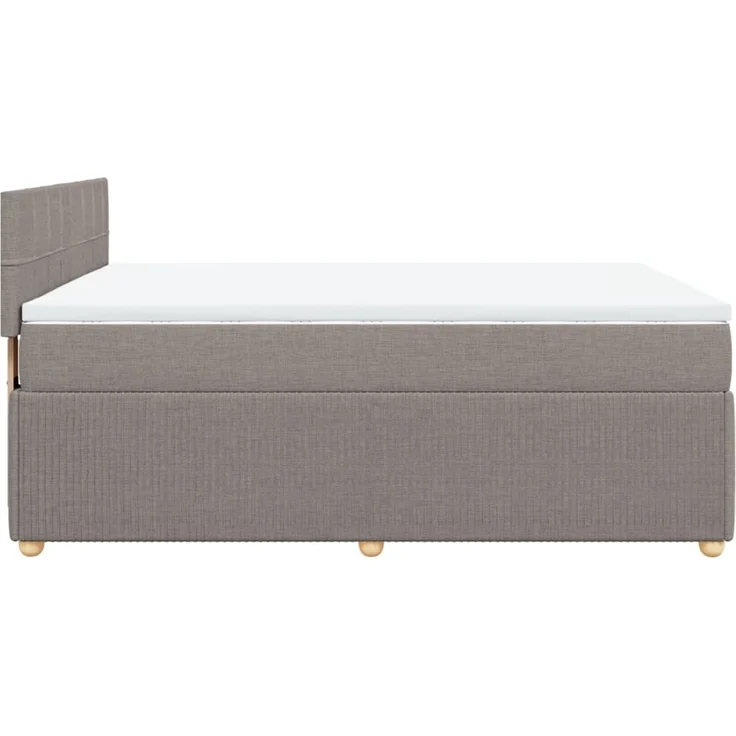 vidaXL Boxspringbett mit Matratze Taupe 140x190 cm Stoff 3287455 – Bild 5