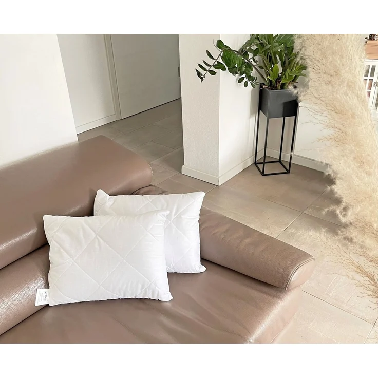 ZOLLNER Kopfkissen, Füllung: 100% Silikonisierte Polyesterhohlfaserbällchen, Spar-Set, 30 x 40 cm, 50% Polyester, 50% Baumwolle, vom Hotelwäschespezialisten – Bild 3