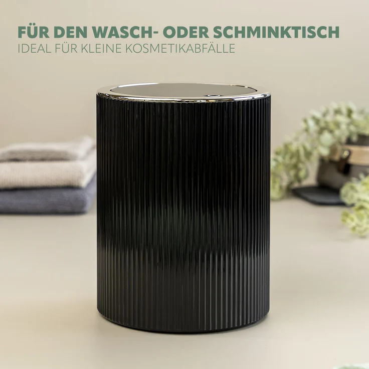 bremermann Kosmetikeimer Kosmetikeimer GAVELLO mit Schwingdeckel // Badeimer mit Rillendekor – Bild 5