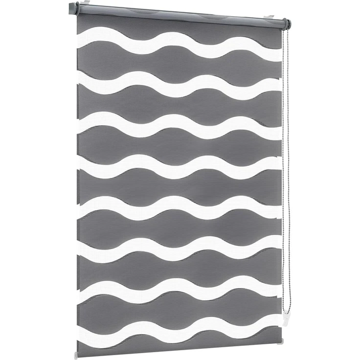 Sekey Doppelrollo Wellen Klemmfix ohne Bohren für Fenster, Doppelrollo 90 cm breit, Duo Rollo Welle Jalousie Sonnenschutz, 90x150cm, Dunkelgrau – Bild 1
