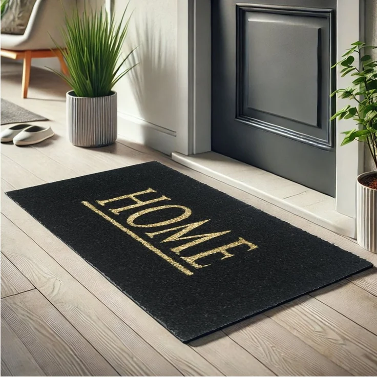 matches21 HOME & HOBBY Fußmatte Kokosmatte Home 26x75 cm schwarz als aussen Sauberlaufmatte, rechteckig, Höhe: 15 mm, Rutschfeste Spruch Kokos-Türmatte als Outdoor Schmutzfangmatte – Bild 3
