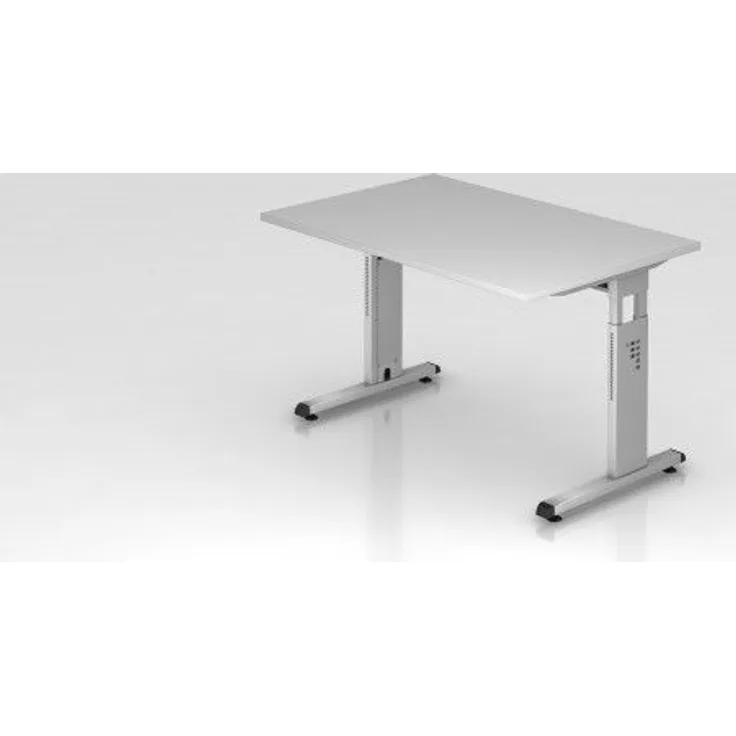 Schreibtisch OS12 C-Fuß 120x80 cm Grau Gestellfarbe: Silber
