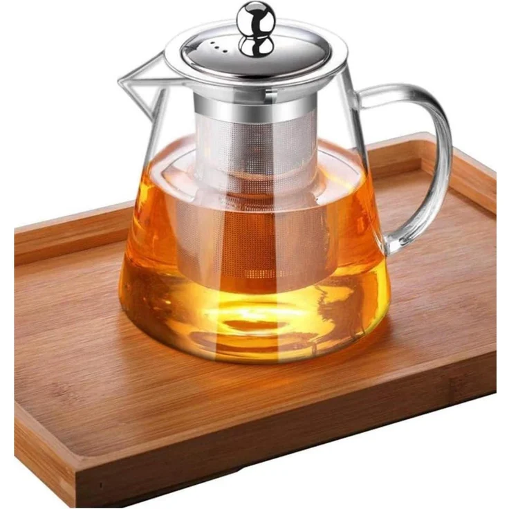 Teekanne Borosilikatglas mit Siebeinsatz 1300ML Spülmaschinenfest – Bild 6