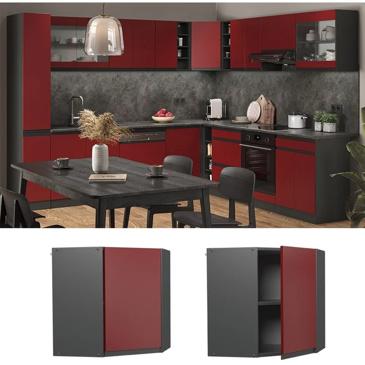 Eckhängeschrank R-Line Rot 57 cm J-Shape Vicco – Bild 2