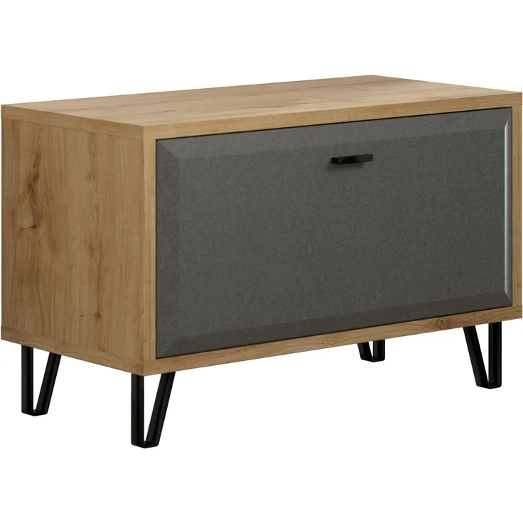 trendteam Spiegel Cheyenne, Eiche Navarra Melamin/Filz Dunkelgrau Tiefzieh, B/H/T: 79 / 85 / 16 cm