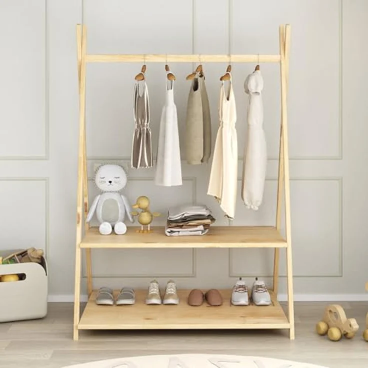 IDIMEX Kinderkleiderschrank DANILO Kindergarderobe freistehend Ablage Tipidesign – Bild 3