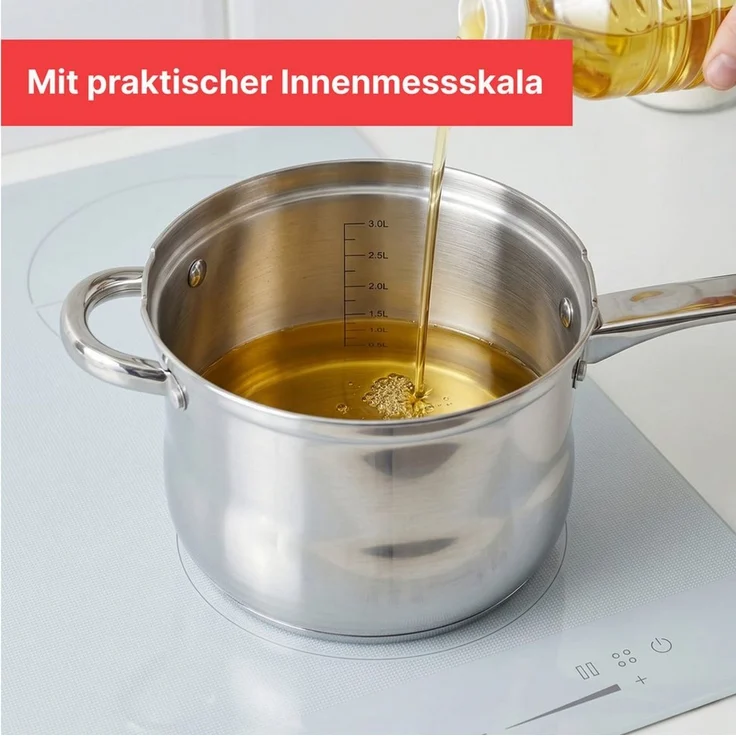 4BIG. fun Kochtopf Frittiertopf 3,5L Edelstahl Frittierkorb Glasdeckel Induktion Frittöse, Edelstahl (Friteuse mit Siebeinsatz und Glasdeckel, Pommestopf), Pommes alle Herdarten – Bild 4
