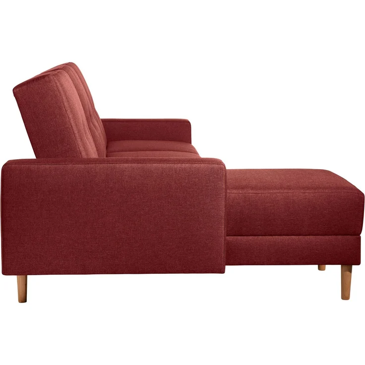 Funktionssofa mit Hocker Kattie Flachgewebe rot – Bild 7