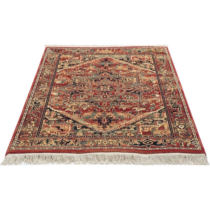 THEKO Wollteppich Saharna 2886, rechteckig, Höhe: 10 mm, reine Wolle, Orient-Optik, mit Fransen