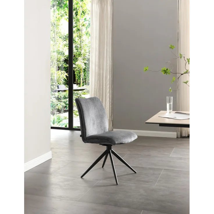 BISLEY Easy Meet F Drehbarer Besucherstuhl, Schwarz pulverbeschichtetes Sterngestel, Mit Kunststoffgleitern, Farbe: 749 Slate
