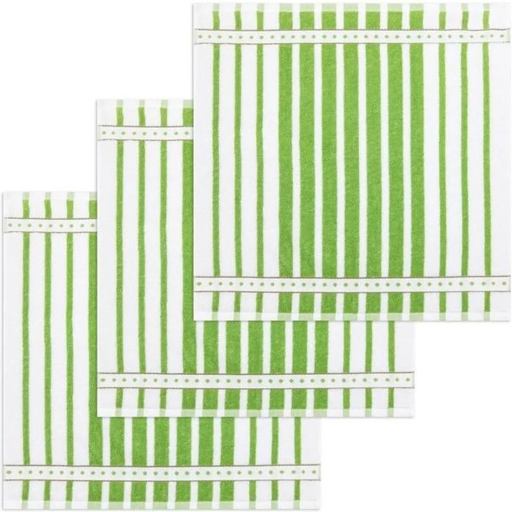 Kracht Geschirrtuch Blockstreifen, (Set, 3-tlg, Set), 3er Pack Frottee Küchenhandtücher (3 Stück) ca. 50x50cm Baumwolle – Bild 2