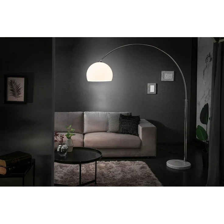 riess-ambiente Bogenlampe LOUNGE DEAL 175-205cm weiß, ohne Leuchtmittel, Wohnzimmer · Metall · verstellbar · Modern Design – Bild 3