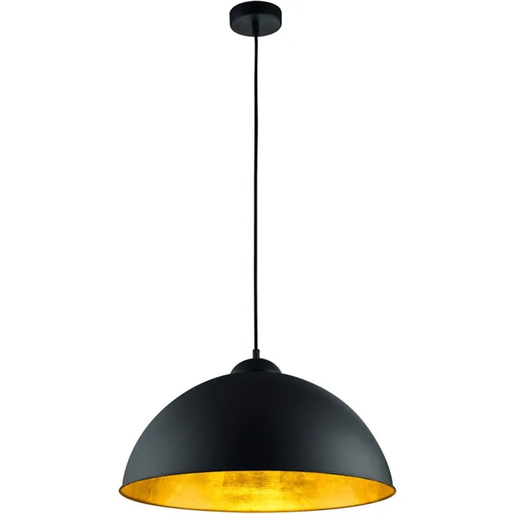 Pendelleuchte ROMINO II Metall Lampenschirm Schwarz Gold, Ø 50cm