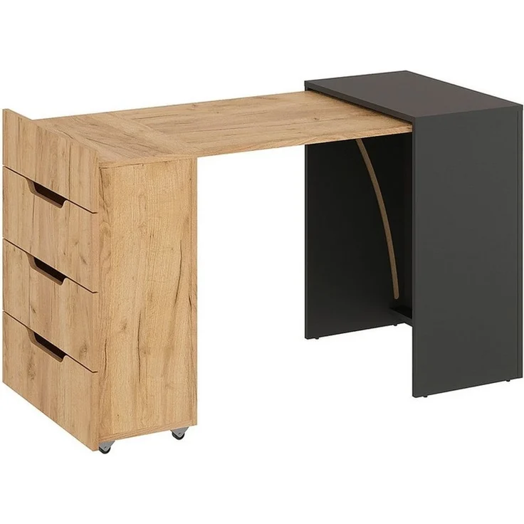 KOMTO Schreibtisch KOMTO Schreibtisch mit Stauraum – PC Tisch, Tisch FOLDY 128x60x75 cm – Bild 1