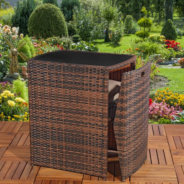 3tlg. Polyrattan Gartenset Sitzgruppe Gartenmöbel Sitzgarnitur Balkon braun – Bild 6