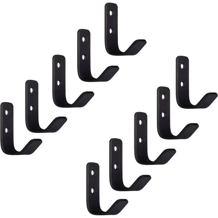 SO-TECH® Garderobenhaken ALBA echt Edelstahl schwarz matt (10 St), klein (58 x 20 mm) – Bild 4