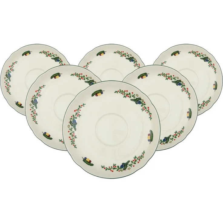 Seltmann Weiden Marieluise Weihnachten Kombi-Untertasse ø 14,8 cm 6er Set