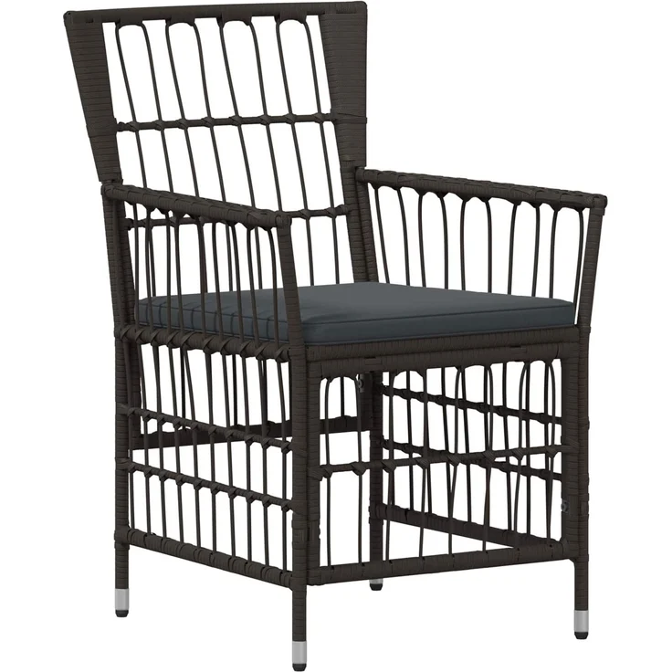 vidaXL Outdoor-Essgruppe 7 stk. Schwarz Poly-Rattan 3448948 – Bild 3