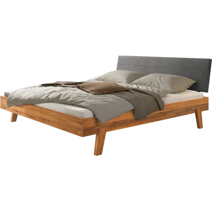 Hasena Bett Vasto Trento Wildeiche mit Polsterkopfteil 140x210 cm, Komforthöhe 25 cm – Bild 1