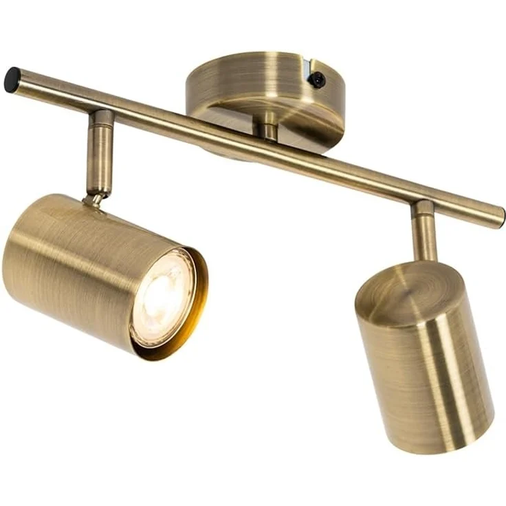 Qazqa LED Aufbaustrahler Jeana, ohne Leuchtmittel, GU10, Bronze, Modern, Stahl, 2-flammig – Bild 8