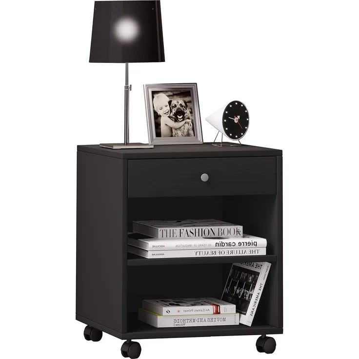VCM Nachttisch Rolda 913909 Schwarz H 54 x B 45 x T 38 cm