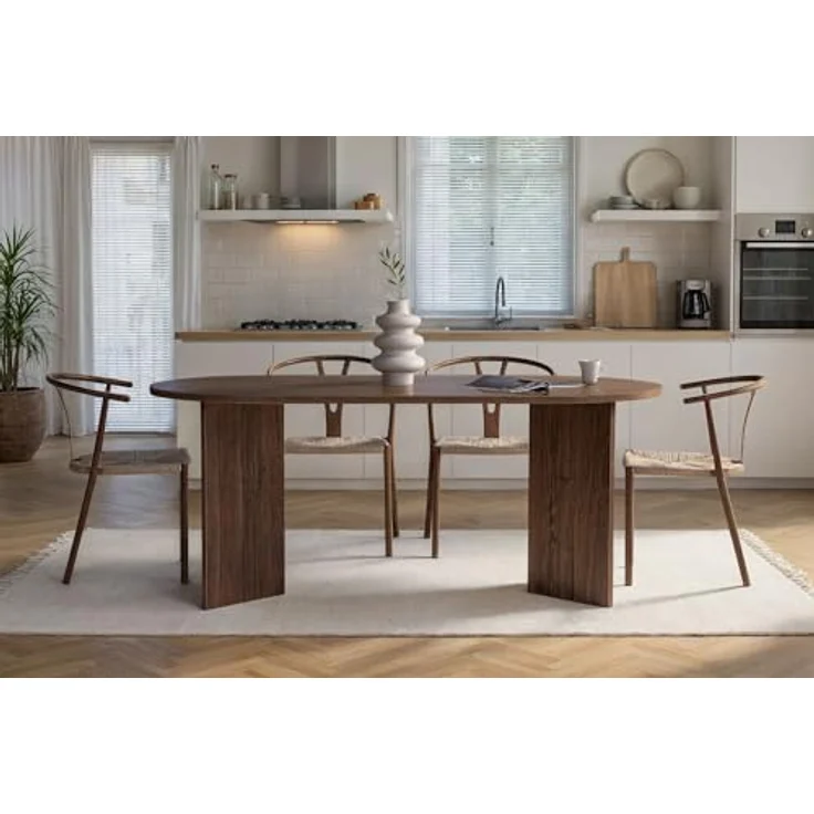 Skye Decor Esstisch Sablin (1-St, 1 Tisch), modernes Design, stabile 180 x 90, Oval Tischplatte – Bild 4