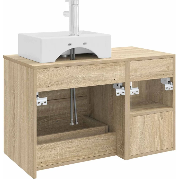 vidaXL Badezimmerschrank-Set 2 stk. Sonoma-Eiche 79,5 x 41 x 79,5 cm 3403890 – Bild 6