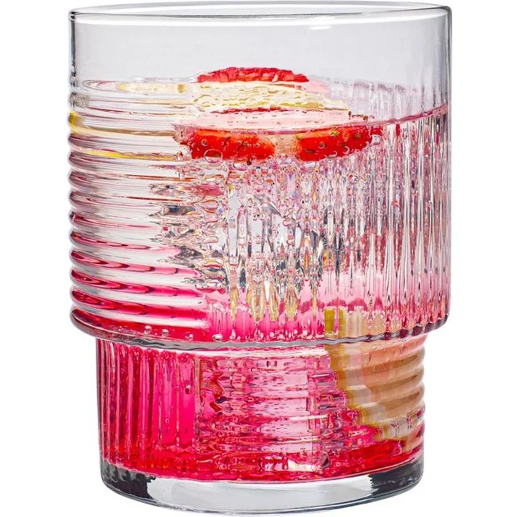 KONZEPT Gläser-Set Trinkgläser Set 320 ml Geriffelte, 6-tlg, 6 Stück, ideal für Cocktails Wasser, Softdrinks – Bild 4