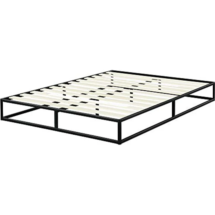 Olee sleep 22cm Modernes Metall-Plattform-Bettgestell / Bett / Metall / Metall-Bettgestell / Holzlatten / Matratzenrahmen / Holzlattenrost / Kein Boxspring erforderlich / 90x200 cm / Twin / Schwarz – Bild 2