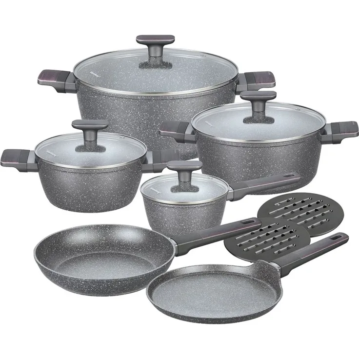 Klausberg Klausberg 12-teiliges Kochgeschirr-Set mit Marmorbeschichtung KB7832