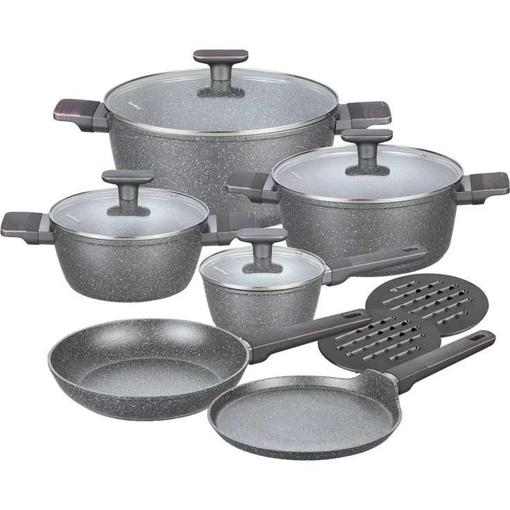 Klausberg Klausberg 12-teiliges Kochgeschirr-Set mit Marmorbeschichtung KB7832