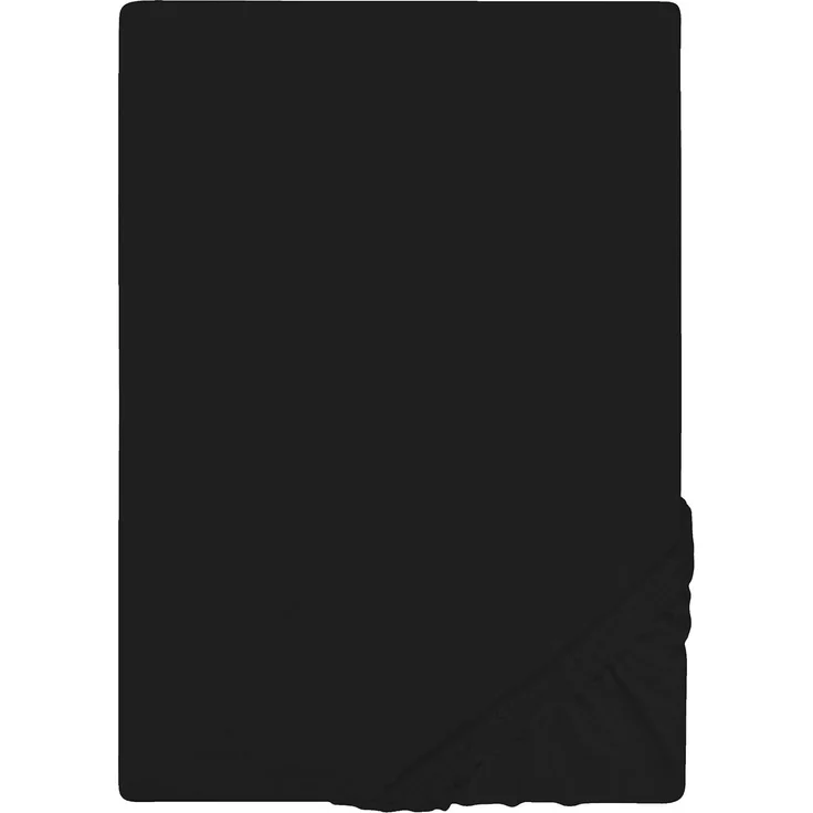 Castell Jersey-Stretch-Spannbetttuch 0077113, schwarz, 1x 180x200 cm - 200x200 cm – Bild 1