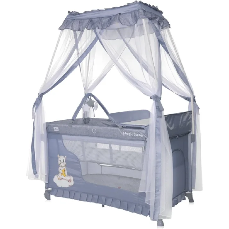 Lorelli Reisebett Magic Sleep 2 Ebenen Baldachin Mobile Wickelauflage faltbar grau