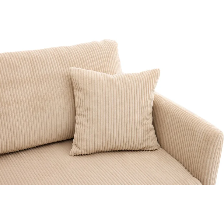 ZUBALIYA Schlafsofa 69.00x23.00 cm, mit Cordbezug, für Wohnzimmer und Apartments, mit stabilem Untergestell, Beige – Bild 24