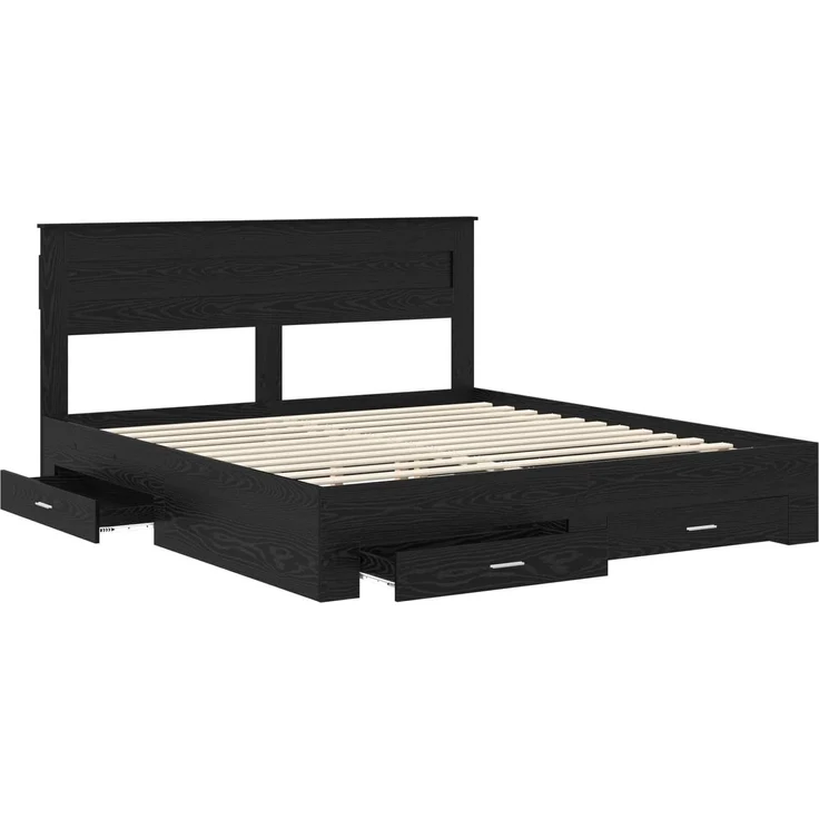 vidaXL Bettrahmen mit Schubladen mit Kopfteil Holzwerkstoff 3409959 – Bild 4