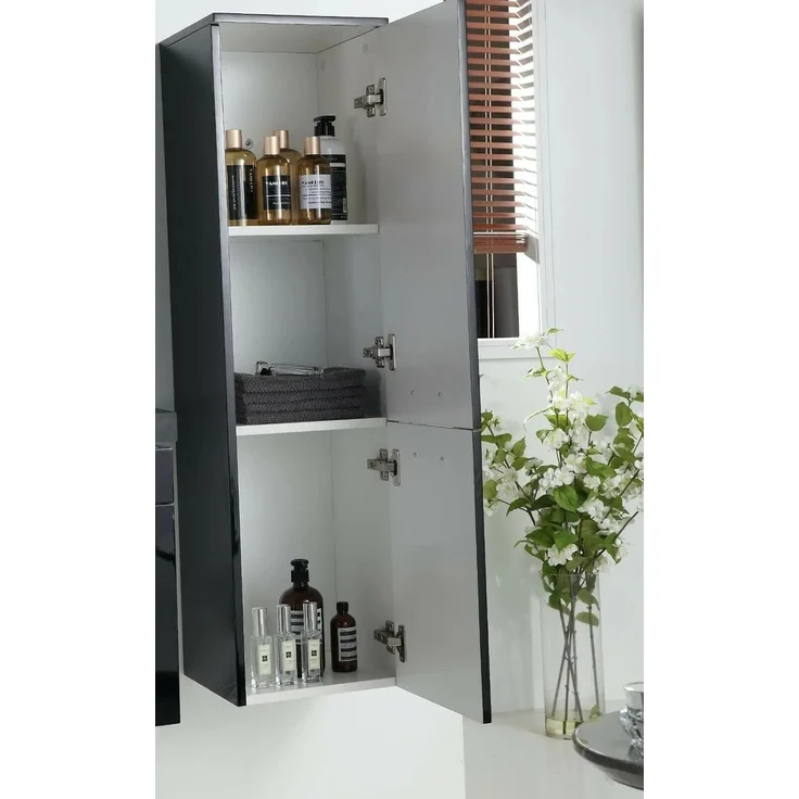 Faizee Home Seitenschrank Hochglanz, Schwarz, 30 x 110 x 30 cm – Bild 3