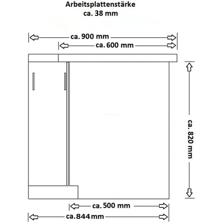 Winkelküche SIENA 350x290 cm Küchenzeile Einbauküche Eckküche Küche Schwarz matt – Bild 5