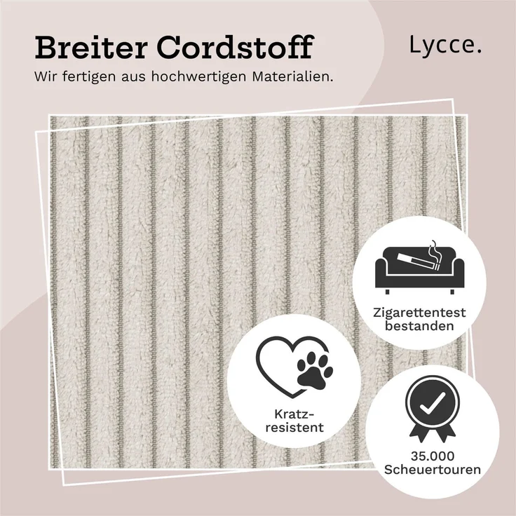 Lycce Kopfstütze Wandkissen Cord - Wandpolster Kopfteil Betten & Rückenkissen Sitzbank, (1 St) – Bild 8