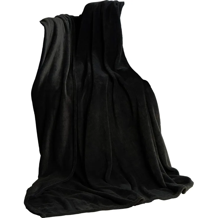Wohndecke TV Decke Kuscheldecke Sofadecke Fleece 150x200cm schwarz, CelinaTex, allergikergeeignet,bügelfrei,dezenter Glanz,kuschelweich,mollig warm