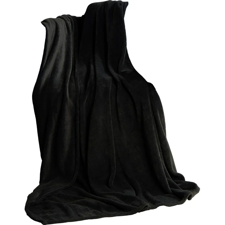 Wohndecke TV Decke Kuscheldecke Sofadecke Fleece 150x200cm schwarz, CelinaTex, allergikergeeignet,bügelfrei,dezenter Glanz,kuschelweich,mollig warm