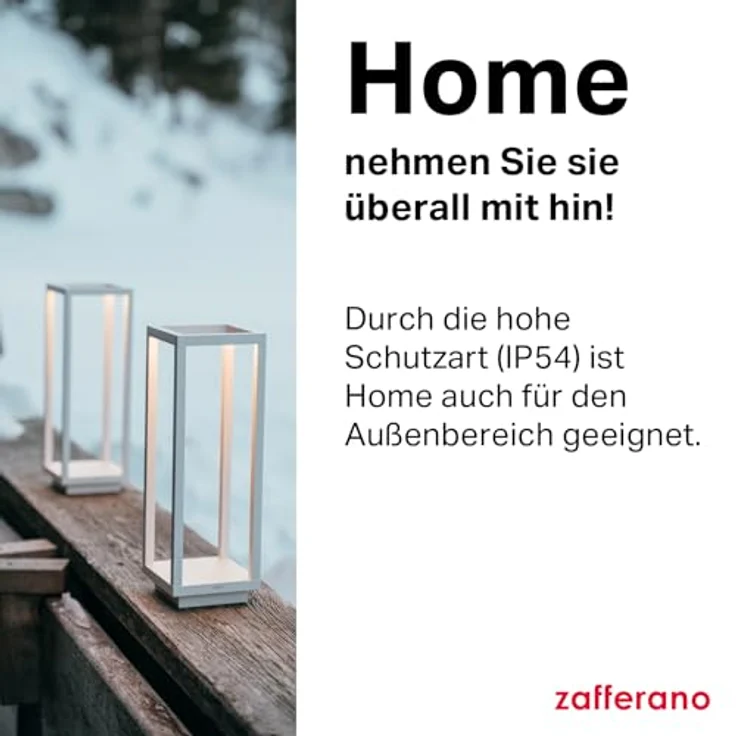 Zafferano, Home Pro Lampe, Wiederaufladbare und Kabellose Tischlampe mit Touch Control, Geeignet für den Innen- und Außenbereich, Dimmer, 3000 K, Höhe 29,4 cm, Farbe Dunkelgrau – Bild 5
