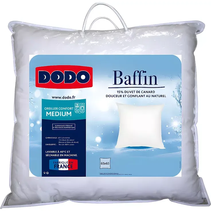 DODO - BAFFIN Kopfkissen StoffStoff Weiß - B 65 cm x H 12 cm x L 65 cm