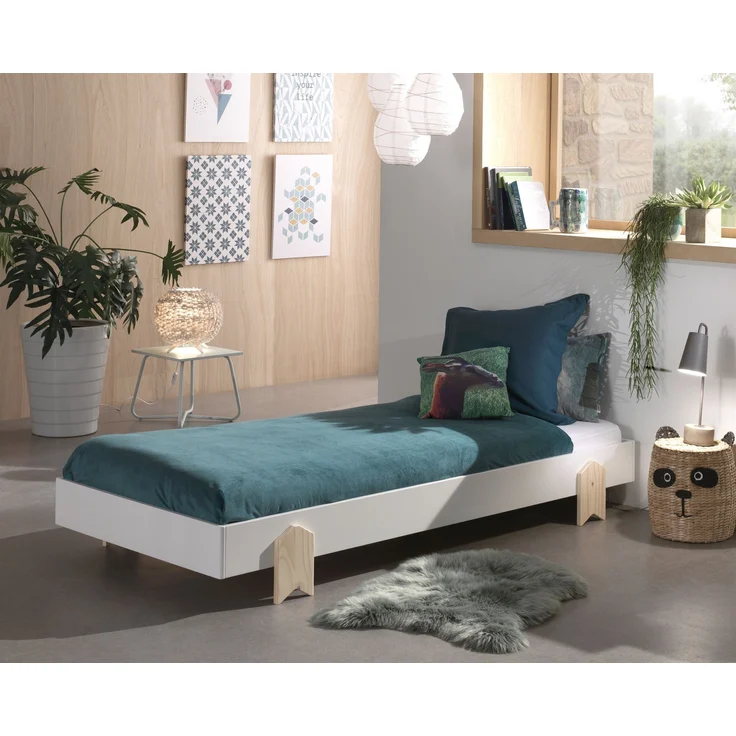 Stapelbett Karlene 204x94x28 Kinderbett MDF Weiß – Bild 3