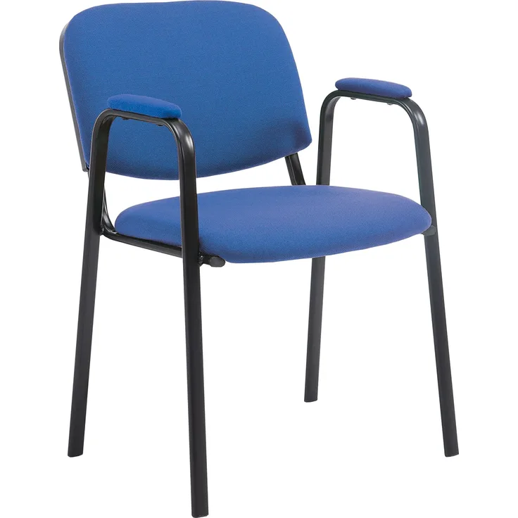 CLP Besucherstuhl Ken Pro Stoff mit Armlehnen und Bodenschonern,blau
